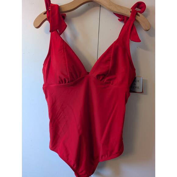 Shade & Shore Red One Piece Swimsuit - Picture 10 of 16